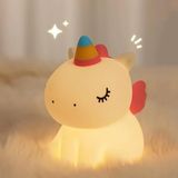 Coverzone Yumuşak Silikon Unicorn Mini Gece Lambası Dekoratif Işık Derecesi Ayarlanabilir Yatak Odası Lambası Boynuzlu At Kitap Okuma Lambası Çocuk Odası 9cm x 13cm A-007 (Unicorn - A-007)