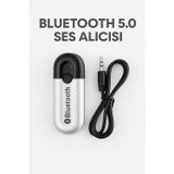 Coverzone Zr1138 Usb Bluetooth 5.0 Ses Alıcı – Aux 3.5Mm Çıkışlı Kablosuz Müzik Dongle Adaptör