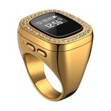CoverZone ZR1202 | OLED Ekranlı Çok Kanallı Dijital Zikir Sayacı, Titreşim Uyarılı, Kilitli Sistem, Saat ve Tarih Gösterimi, Şarj Edilebilir Batarya, Parmağa Takılabilir Zikirmatik - Gold
