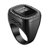 CoverZone ZR1202 | OLED Ekranlı Çok Kanallı Dijital Zikir Sayacı, Titreşim Uyarılı, Kilitli Sistem, Saat ve Tarih Gösterimi, Şarj Edilebilir Batarya, Parmağa Takılabilir Zikirmatik - Siyah