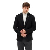 Covin Erkek Siyah Esnek Pamuk Karışımlı Mono Yaka Slim Fit Spor Blazer Ceket
