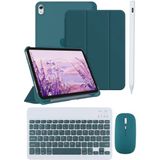 Covpor Apple iPad 11. Nesil A16 ve 10.nesil 10.9 Uyumlu Flip Kılıf Petrol+Bluetoothlu Klavye Mouse+Kalem - Petrol Yeşili