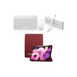 Covpor Apple Ipad Air 13inç M2/m3 Kalem Şarj Bölmeli Origami Kılıf Mürdüm+Klavye Mouse+Kalem