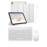 Covpor Apple İpad Pro 11 1/2/3/4. Nesil Uyumlu Flip Kılıf Gri + Bluetoothlu Klavye Mouse + Kalem