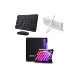 Covpor İpad Air 11inç M2/m3 2025-2024 Uyumlu Kalem Şarj Bölmeli Origami Kılıf Siyah+Klavye Mouse+Kalem