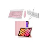 Covpor İpad Air 11inç M2/m3 2025-2024 Uyumlu Kılıf Kalem Şarj Bölmeli Origami Kılıf ROSE+Klavye Mouse+Kalem
