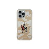 Covpor Kılıf Işlemeli Logo Dizayn Magsafe Virgil Kapak Bej iPhone 16 Pro ile uyumlu