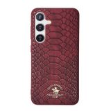 Covpor Kılıf Pu Deri Timsah Tasarım Business Knight Kapak Kırmızı Samsung Galaxy S24 ile uyumlu