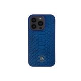 Covpor Kılıf Pu Deri Timsah Tasarım Business Knight Kapak Lacivert Iphone 13 Pro Max ile uyumlu