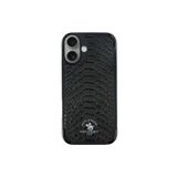 Covpor Kılıf Pu Deri Timsah Tasarım Business Knight Kapak Siyah Iphone 16 ile uyumlu