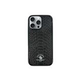Covpor Kılıf Pu Deri Timsah Tasarım Business Knight Kapak Siyah iPhone 16 Pro ile uyumlu