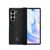 Covpor Kılıf Pu Deri Timsah Tasarım Business Knight Kapak Siyah Samsung Galaxy Z Fold 6 ile uyumlu