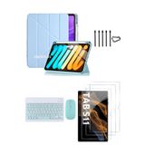 Covpor Samsung Galaxy Tab S11 Origami Kılıf+Klavye Mouse+S Pen Yedek Uç+Ekran Koruyucu Mavi
