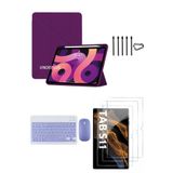 Covpor Samsung Galaxy Tab S11 Origami Kılıf+Klavye Mouse+S Pen Yedek Uç+Ekran Koruyucu Mor