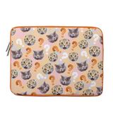 CowCow Dizüstü Bilgisayar Kılıfı 15 İnç Kılıf Kadınlar ve Erkekler için MacBook Pro 15 İnç Kılıf, Tam Kedi Yüzü Renkli Doodle Köpekler ve Kediler Bilgisayar Kılıfı 15 İnç HP Taşıma Çantası Dizüstü Bilgisayar