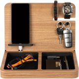 Coy wooden Erkek Takı Kutusu, Masa Üstü Organizer, Telefon Standı, Ofis Düzenleyici, Masa Üstü Düzenleyici - Kahverengi