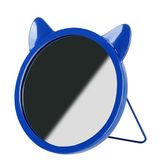 Cozdecor Masa Aynası Masa için Küçük Ayna Siyah Masaüstü Aynası Kedi Severler için Standlı Masa Üstü Ayna (Koyu Mavi)