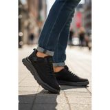 Cozi Company Erkek Günlük Rahat ve Hafif Akıllı Bağcıklı Nubuk Spor Ayakkabı Sneaker - Siyah