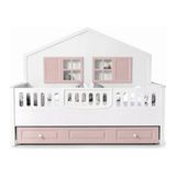 Cozibo Linda Mia Montessori Yavrulu Karyola Bebek Montessori 90X190 cm - Pembe - Beyaz - 100 x 100 cm