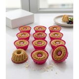 COZLEY 12 Adet Profesyonel Muffin Mini Kek Kalıbı Seti Silikon Yanmaz Yapışmaz Gıda Uyumlu Muffin Kalıp