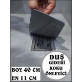Cozley Kötü Koku Önleyici Uzun Duş Gideri Silikon Mat Duş Gideri Kapağı Tıpası Böcek Önleyici GRİ 40 cm X 11 cm - Gri