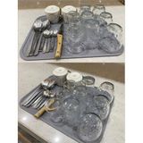 Cozley Silikon Bulaşık Kurutma Matı Büyük Boy Tezgah Üstü Kurulama Matı Bulaşık Yıkama Matı Bulaşık Durulama Matı Çok Amaçlı Mat Kahve Makinesi Matı Kaymaz Kurulama Matı Yıkanabilir (Gri, 40 cm X 30 cm)