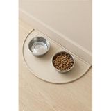 Cozley Silikon Mama Matı Havuzlu Yıkanabilir Kaymaz Silinebilir Evcil Hayvan Beslenme Matı Kedi Köpek Paspası Kedi Köpek Mama Matı Su Geçirmez Katlanabilir Su Kabı Mama Kabı Matı (Bej, 50 X 25 CM)