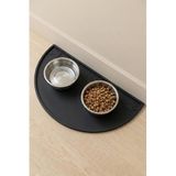 Cozley Silikon Mama Matı Havuzlu Yıkanabilir Kaymaz Silinebilir Evcil Hayvan Beslenme Matı Kedi Köpek Paspası Kedi Köpek Mama Matı Su Geçirmez Katlanabilir Su Kabı Mama Kabı Matı (Siyah, 50 X 25 CM)