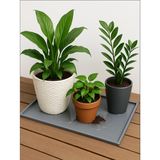 Cozley Silikon Saksı Altlığı ve Viyol Tepsisi (60x40 cm) - Su Geçirmez Bitki Koruyucu Mat, Fide Yetiştirme ve Çiçek Altlığı, Yükseltilmiş Kenarlı Saksı Tablası, Gri Renk