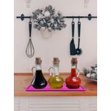 Cozley Silikon Yağdanlık Altlığı 2'li Paket Yağ Standı Sabunluk Sabun Altlığı Sünger Altlığı Çok Amaçlı Organizer Tezgah Sunum Düzenleyici Mutfak Düzenleyici Lavabo Matı Mutfak Matı (Pembe)