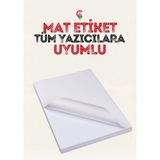 Çözüm Kağıt Yapışkanlı Mat Etiket Kartuşlu Mürekkepli A4 160 gr 100 Adet Tüm Yazıcılara Uygun Kaliteli Sticker