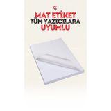 ÇÖZÜM KAĞIT Yapışkanlı Mat Etiket Kartuşlu Mürekkepli Tüm Yazıcılara Uygun Sticker A6 100 Adet