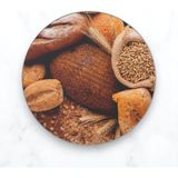 Cozy Co: Temperli Cam Daire Kesme ve Sunum Tablası, Kesme Tahtası, Kesme Tablası, Sunumluk, CKT004 - 35 x 35 cm