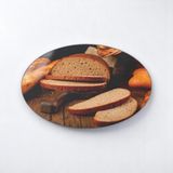 Cozy Co: Temperli Cam Elips Kesme ve Sunum Tablası, Kesme Tahtası, Kesme Tablası, Sunumluk, CKT002 - 30 x 50 cm