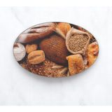 Cozy Co: Temperli Cam Elips Kesme ve Sunum Tablası, Kesme Tahtası, Kesme Tablası, Sunumluk, CKT004 - 30 x 50 cm