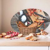 Cozy Co: Temperli Cam Elips Kesme ve Sunum Tablası, Kesme Tahtası, Kesme Tablası, Sunumluk, CKT009 - 20 x 35 cm