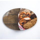 Cozy Co: Temperli Cam Elips Kesme ve Sunum Tablası, Kesme Tahtası, Kesme Tablası, Sunumluk, CKT010 - 20 x 35 cm