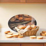 Cozy Co: Temperli Cam Elips Kesme ve Sunum Tablası, Kesme Tahtası, Kesme Tablası, Sunumluk, CKT018 - 25 x 40 cm