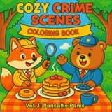 Cozy Crime Scenes Vol.3 Pancake Panic Coloring Book: Wholesome Mysteries with Cute Animal Detectives in Hand Drawn Style to Color for Relaxing... Love to Color (Cozy Crimes Coloring Series, Band 3)