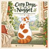 Cozy Days with Nugget: A Cat Coloring Book for Adults & Teens