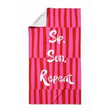 Cozy Home Heatwave Plaj Havlusu First Sip Pembe