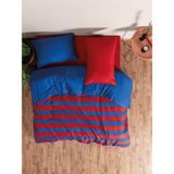 Cozy Home Popping Colors Çift Kişilik Lastikli Çarşaflı Nevresim Takımı Blaze Kırmızı 180X200 - Kırmızı - Mavi - 180 x 200 cm