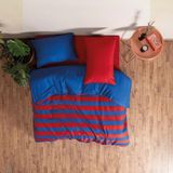 Cozy Home Popping Colors Çift Kişilik Lastikli Çarşaflı Nevresim Takımı Blaze Kırmızı - Kırmızı - Mavi - 160 x 200 cm