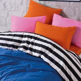 Cozy Home Popping Colors Çift Kişilik Lastikli Çarşaflı Nevresim Takımı Dusk Mavi - 200 x 220 cm
