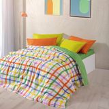 Cozy Home Popping Colors Çift Kişilik Lastikli Çarşaflı Nevresim Takımı Hype Yeşil - 200 x 220 cm