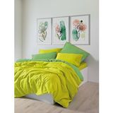 Cozy Home Popping Colors Sage Sarı-Yeşil Çift Kişilik Lastikli Çarşaflı 200x220 cm Nevresim Takımı