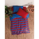 Cozy Home popping Colors Tek Kişilik Lastikli Çarşaflı Nevresim Takımı Blaze Kırmızı - Kırmızı - Mavi - 100 x 200 cm