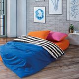 Cozy Home Popping Colors Tek Kişilik Lastikli Çarşaflı Nevresim Takımı Dusk Mavi - 160 x 220 cm