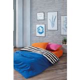 Cozy Home Popping Colors Tek Kişilik Lastikli Çarşaflı Nevresim Takımı Dusk Mavi