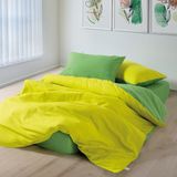 Cozy Home Popping Colors Tek Kişilik Lastikli Çarşaflı Nevresim Takımı Sage Sarı-Yeşil - Yeşil - Sarı - 160 x 220 cm